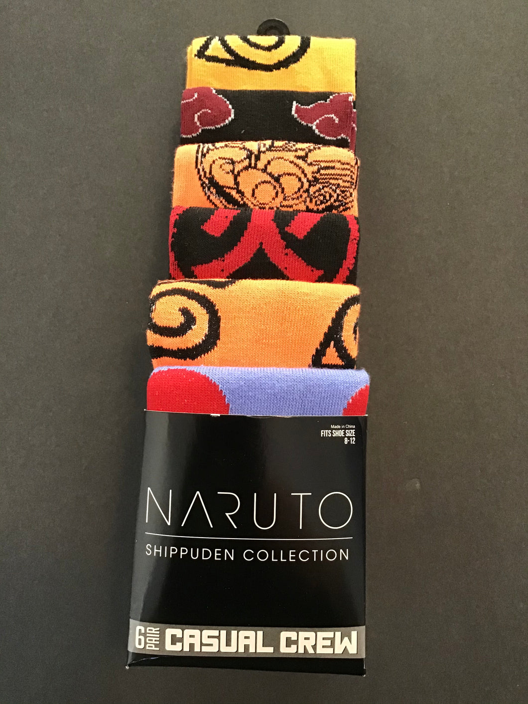 Naruto Anime 6 Pack Character Socks