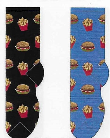Womens Hamburger and Fries Socks
