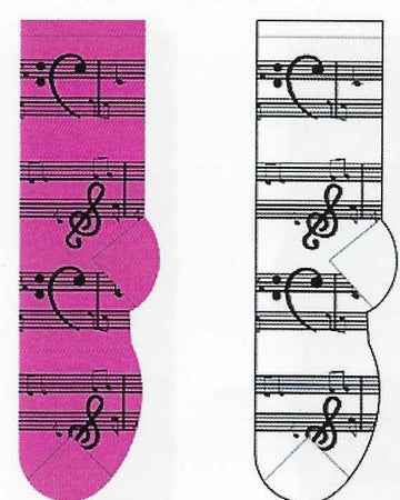 Womens Musical Notes Socks